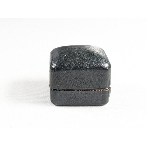 Vintage faux leather RING BOX, Farrington Boxes mcm Black / Dark Green - Picture 4 of 7